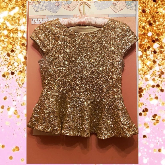Bebe gold sequin peplum top - Picture 6 of 6